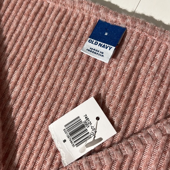 Old Navy Pink Ribbed Long Sleeve Top Shirt Blouse Small NEW! square neckline - Picture 2 of 7